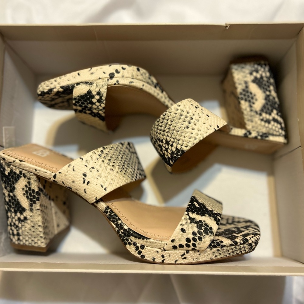 BP Karly Platform Block Heel Slide Scandal Size 10